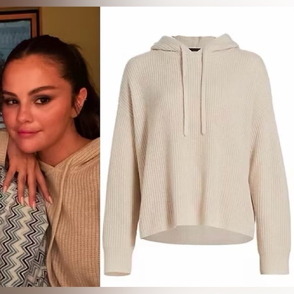 Jenni Kayne Cashmere Fisherman Hoodie Boxy Oatmeal Size Small EUC - Picture 10 of 10